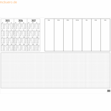 4021819121201 - Kalenderschreibunterlage 12-12 60x40cm Papier 50 Blatt 3-Jahresüb