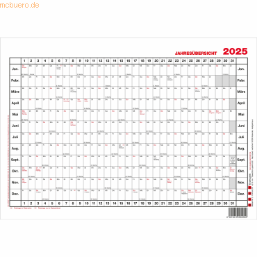 4021819202009 - Plakatkalender 2 12 Monate   1 Seite 297x21cm (A4 quer) 2025 4021819202009 Güss