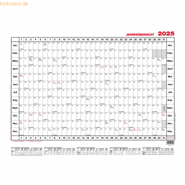 4021819000407 - Plakatkalender 4 12 Monate   1 Seite 594x42cm (A2 quer) 2025 4021819000407 Güss