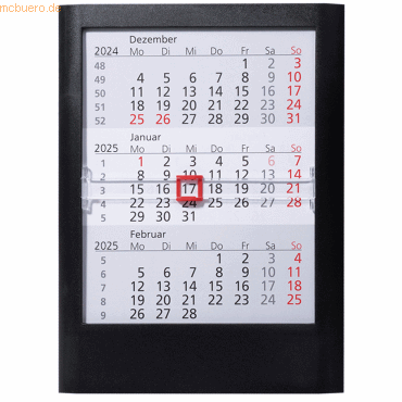 Güss 3-Monatstischkalender 13x16cm schwarz 2025
