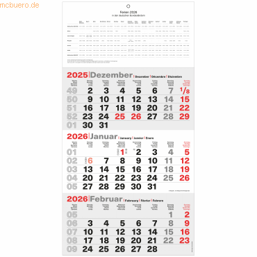 4021819559882 - 3-Monatskalender 235x485cm Kalendarium 2025 4021819559882 - 3-Monatskalender 235x485cm Kalendarium 2025