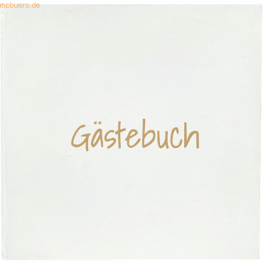 4021819580114 - Gästebuch 20x20cm 80 Seiten elfenbein gold