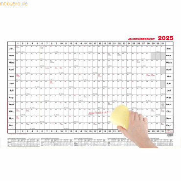 4021819205017 - Jahresübersicht A1 12 Monate abwischbar Kalendarium 2023