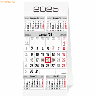 Güss 5-Monats-Tischkalender 10,5 x 21cm 2025