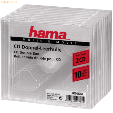 4007249447531 - CD-Doppel-Leerhülle Standard transparent VE=10 Stück 4007249447531 - CD-Doppel-Leerhülle Standard transparent VE=10 Stück