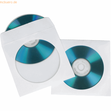 Hama CD-/DVD-Papierhüllen weiß VE=100 Stück