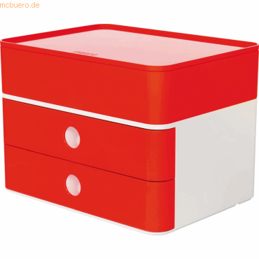 HAN Schubladenbox Smart-Box Plus Allison 2 Schübe cherry red/snow whit