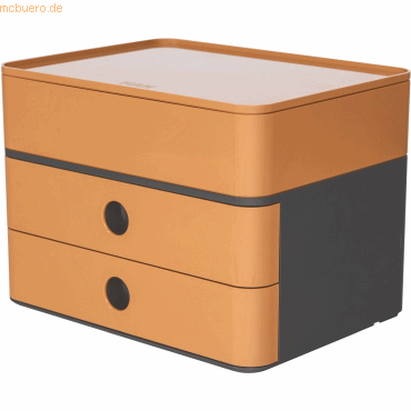 HAN Schubladenbox Smart-Box Plus Allison 2 Schübe camel brown/dark gre