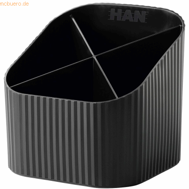 Han Schreibtischköcher Re-X-Loop 4 Fächer RC-Kunststoff schwarz