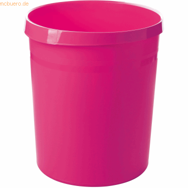 15 x Han Papierkorb Grip 18 Liter mit 2 Griffmulden Trend Colour pink
