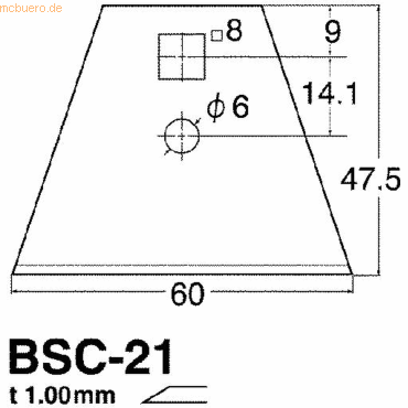 4904011014680 - Ersatzklingen für Schaber BSC 21P 60mm VE=2 Stück