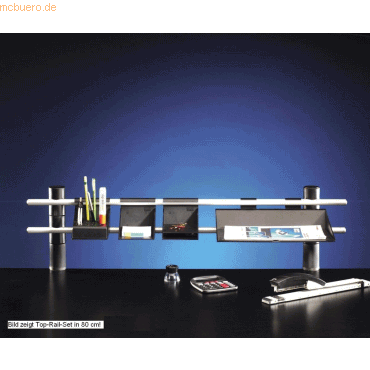 4011028000787 - Briefablagen-System schwarz silber 4 Fächer