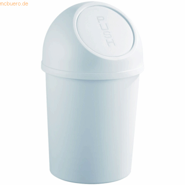 Helit Abfallbehälter 13l Kunststoff mit Push-Deckel lichtgrau