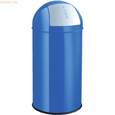 Helit Abfallbehälter 30l Metall mit Push-Einwurfklappe blau