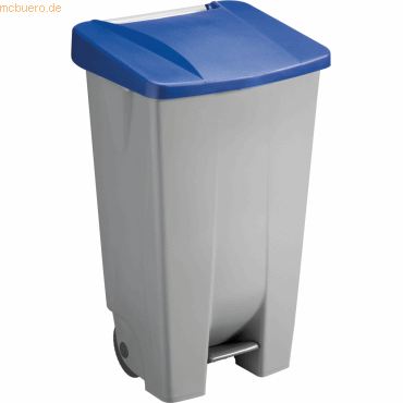 Sunware Abfallcontainer Kunststoff 120l grau mit blauem Deckel