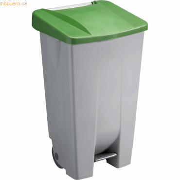 Sunware Abfallcontainer Kunststoff 120l grau mit grünem Deckel