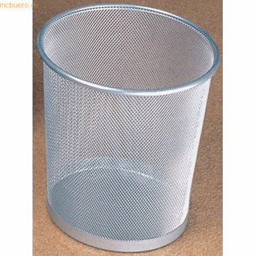 4012086011005 - helit Papierkorb the circle network 15 Liter Pulverbeschichteter Mesh-Papierkorb in zeitlosem modernem Design Farbe silber