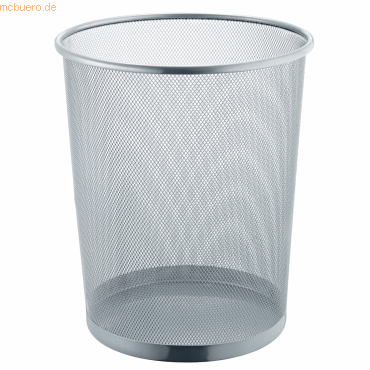 Helit Papierkorb Mesh Metall 23l silber