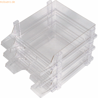 4012086003338 - Briefablageset H61013 A4   C4 glasklar Kunststoff 3 Körbe