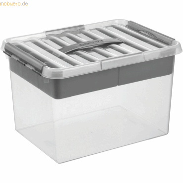 8711112798007 - helit the q-line Aufbewahrungsbox mit Deckel und Einsätzen Lebensmittelechte stapelbare Kunststoffbox mit Klickverschluss 1 Box mit Tragegriff 22 Liter 8711112798007 - helit the q-line Aufbewahrungsbox mit Deckel und Einsätzen Lebensmittelechte stapelbare Kunststoffbox mit Klickverschluss 1 Box mit Tragegriff 22 Liter