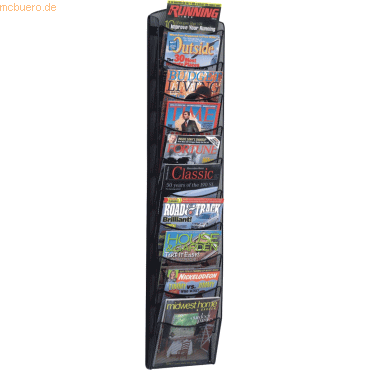 4012086007114 - Prospekthalter Mesh 26 x 129 x 95 cm (B x H x T) DIN A4 Stahl schwarz 10 Fächer 4012086007114 Helit 4012086007114 - Prospekthalter Mesh 26 x 129 x 95 cm (B x H x T) DIN A4 Stahl schwarz 10 Fächer 4012086007114 Helit