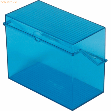 4012086020861 - Karteibox A6 quer für ca 400 Karten blau transparent