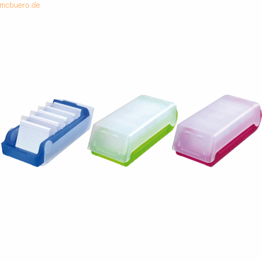 4008110260501 - Lernkartei A8 quer PP mit 100 Karten 5-Fächersystem farbig sor