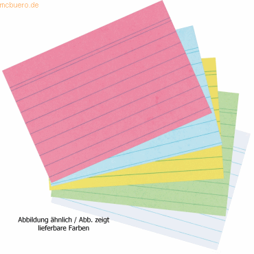 8 x Herlitz Karteikarten A7 liniert blau VE=100 Stück