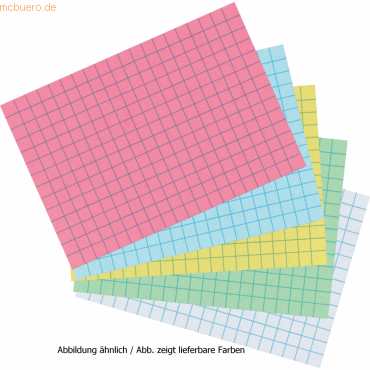 6 x Herlitz Karteikarten A6 kariert blau VE=100 Stück