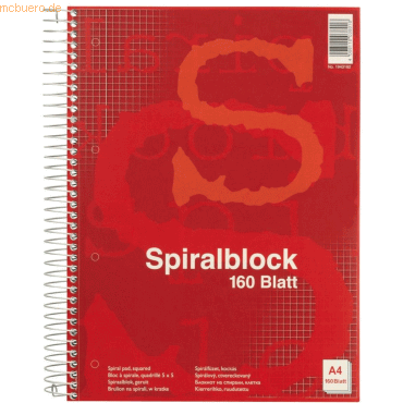 4016897204762 - 3 x Spiralblock A4 kariert 60 g qm 160 Blatt 4016897204762 - 3 x Spiralblock A4 kariert 60 g qm 160 Blatt