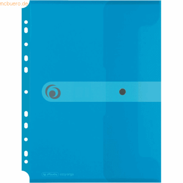 4008110462752 - 6 x Dokumententasche A4 PP zum Abheften transparent blau to go