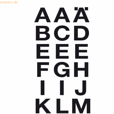 4008110466767 - 10 x Etiketten Buchstaben groß VE=36 Etiketten schwarz