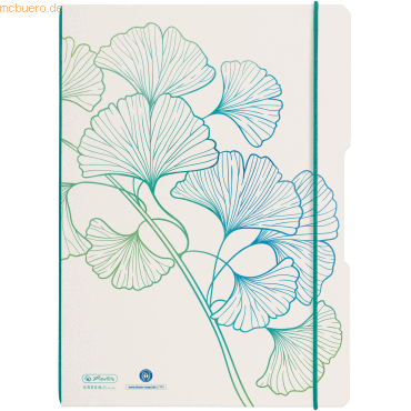 4008110260075 - 50033652 Flex Cahier A4 2 x 40 feuilles lignées et carreaux Motif Ginkgo Vert (50033652)