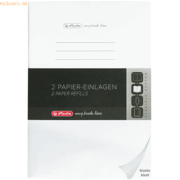 4008110262376 - herlitz Notizbuch DIN A4 Blanko Papier Weiß Perforiert 80 Seiten