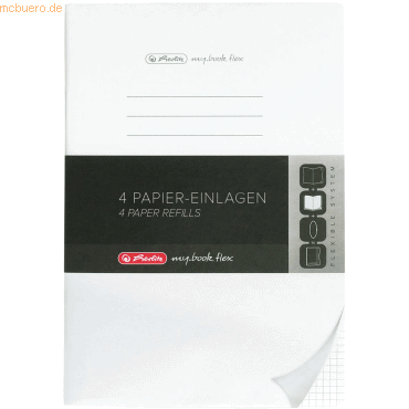 4008110262604 - herlitz Notizbuch DIN A4 Kariert Papier Weiß Perforiert 160 Seiten