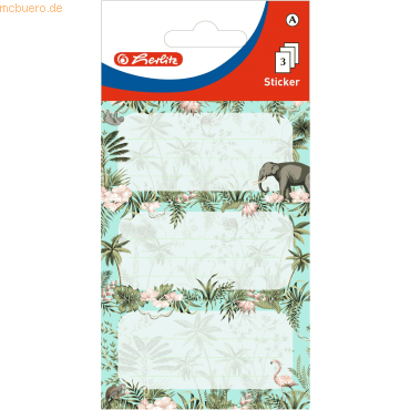 4008110263236 - 10 x Buchetiketten Motiv 7 3 Blatt Tropical