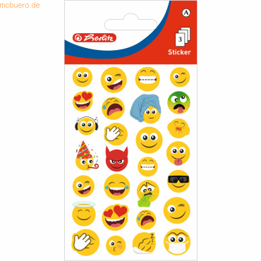 4008110263373 - 10 x Sticker-Etikett Kids Motiv 1 3 Blatt Emoji Faces