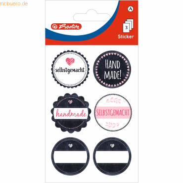 4008110264394 - 10 x Deko-Sticker Motiv 2 selbstklebend Tafellook rund VE=3 Bl