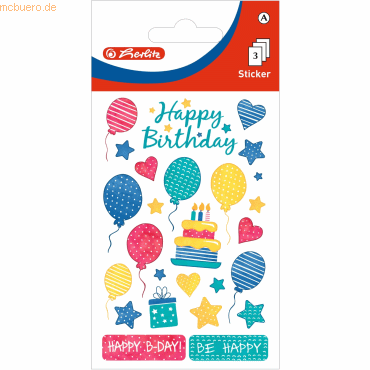 4008110264738 - 10 x Deko-Sticker Motiv 12 selbstklebend Luftballons VE=3 Blat