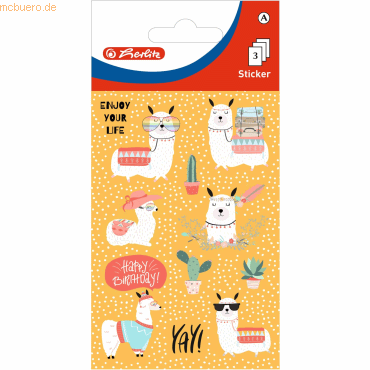 4008110264745 - 10 x Deko Sticker Motiv 13 selbstklebend Lamas VE=3 Blatt