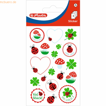 4008110264769 - 10 x Deko Sticker Motiv 15 selbstklebend Glücksbringer VE=3 Bl