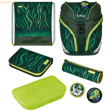 4008110284019 - herlitz Schulrucksack SoftLight Plus Jungle für Grundschüler Polyester höhenverstellbarer Brustgurt - 1 Stück (50037605)