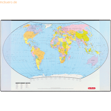 4008115552205 - Schreibunterlage 44x68cm Kunststoff Weltkarte politisch