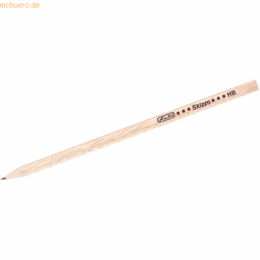 4008118670562 - herlitz Bleistift Skizzo natur sechseckig Härtegrad HB aus Holz naturbelassen bruchsichere Graphitmine - 12 Stück (8670564)