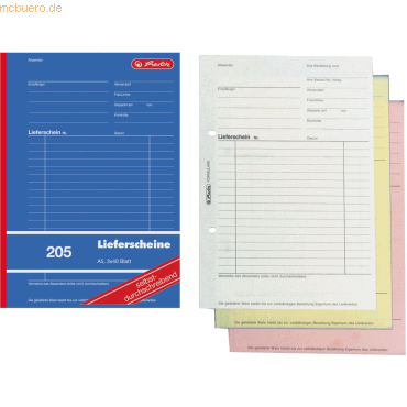 Herlitz Formularbuch Lieferschein A5 205 3x40 Blatt selbstdurchschreib