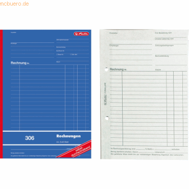 4008110888422 - 3 x Formularbuch Rechnung A4 306 2x40 Blatt selbstdurchschreib