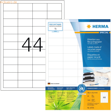 HERMA Etiketten 48,3x25,4mm naturweiß RC A4 VE=80 Blatt