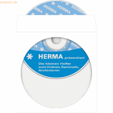 HERMA CD-Papierhüllen weiß mit Klebefläche 124x124mm VE=100 Stück