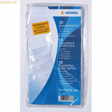 4008705013376 - HERMA Ausweishüllen (Klapphülle) 3x71x11 Klapphüllen