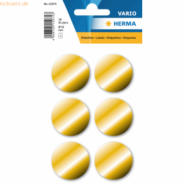 4008705150743 - 10 x HERMA Schmucketikett Goldetikett 32 mm 3 Blatt 4008705150743 - 10 x HERMA Schmucketikett Goldetikett 32 mm 3 Blatt